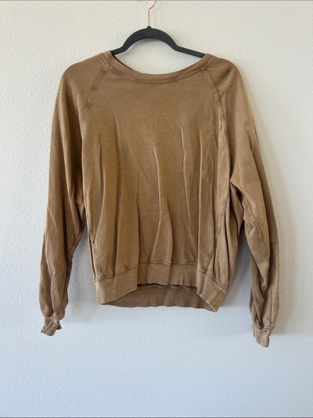 J. Crew Women's Washed Brown Crewneck Sweatshirt